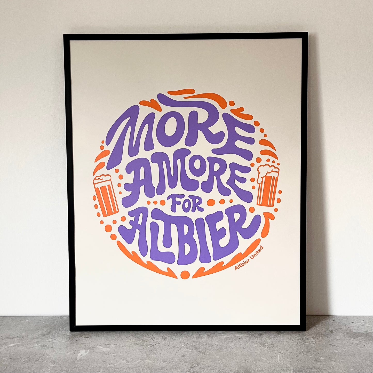 Altbier Poster; More Amore For Altbier Poster; Altbierliebe; Altbiergeschenk; Geschenk Altbier; Print; Digitaldruck