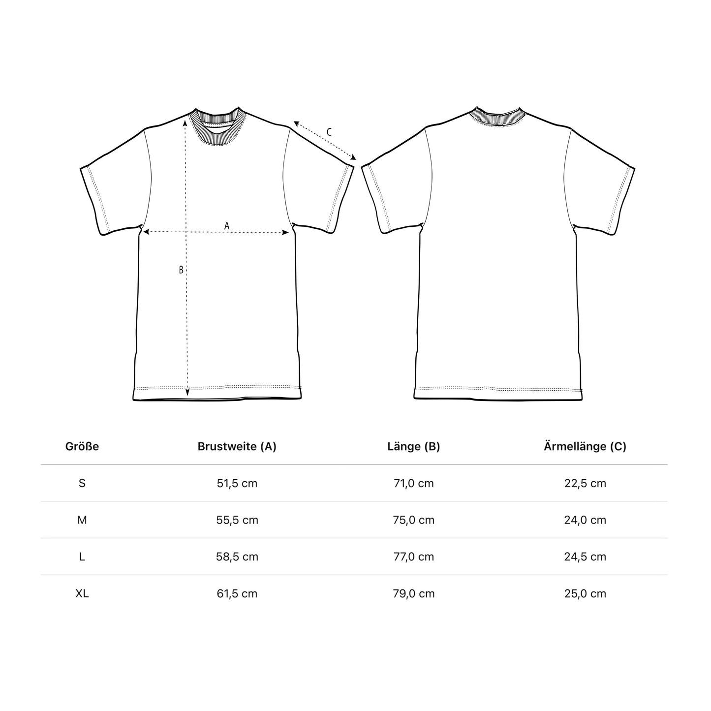 Größentabelle Altbier United T-Shirt More Amore For Altbier. Unisex.