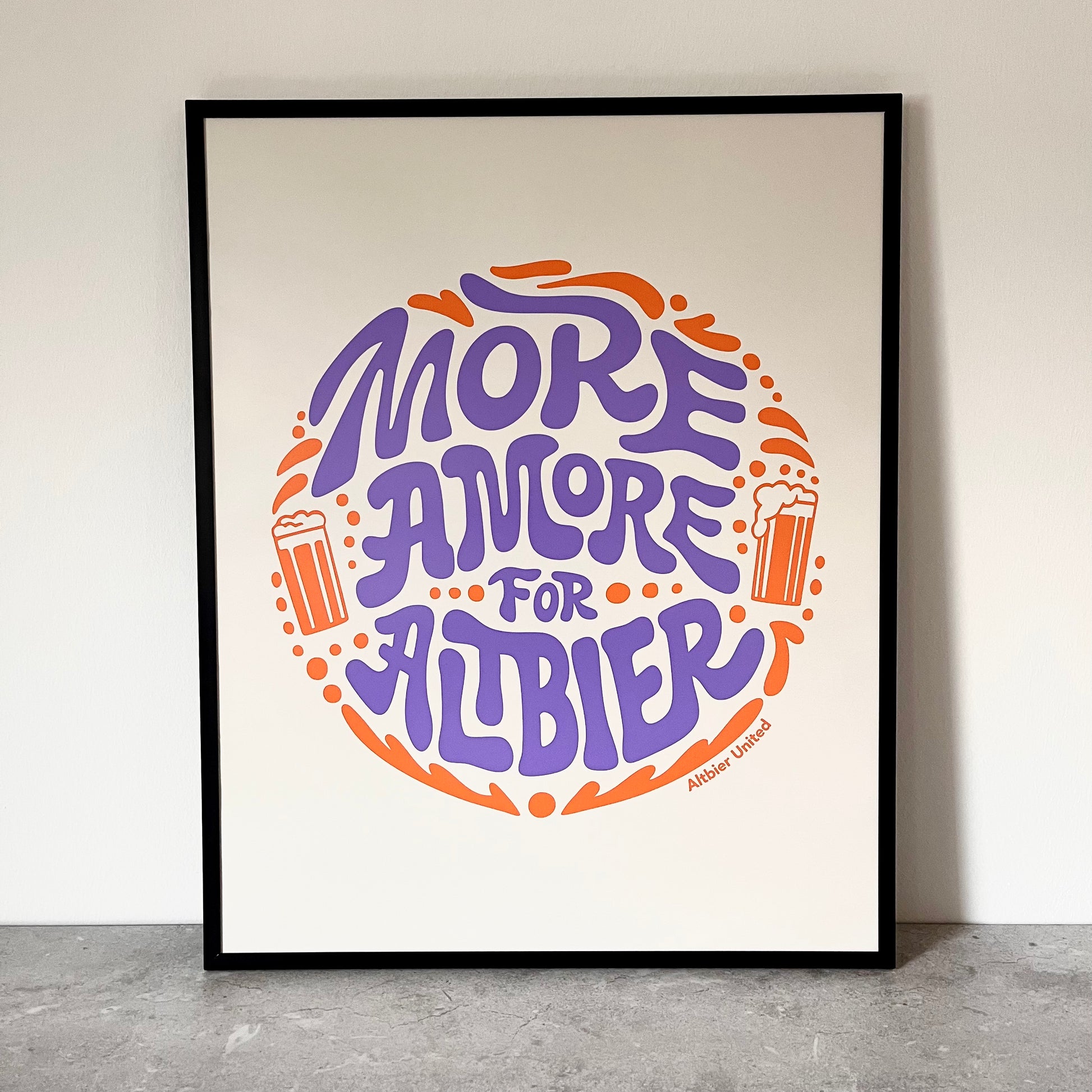 Altbier Poster; More Amore For Altbier Poster; Altbierliebe; Altbiergeschenk; Geschenk Altbier; Print; Digitaldruck