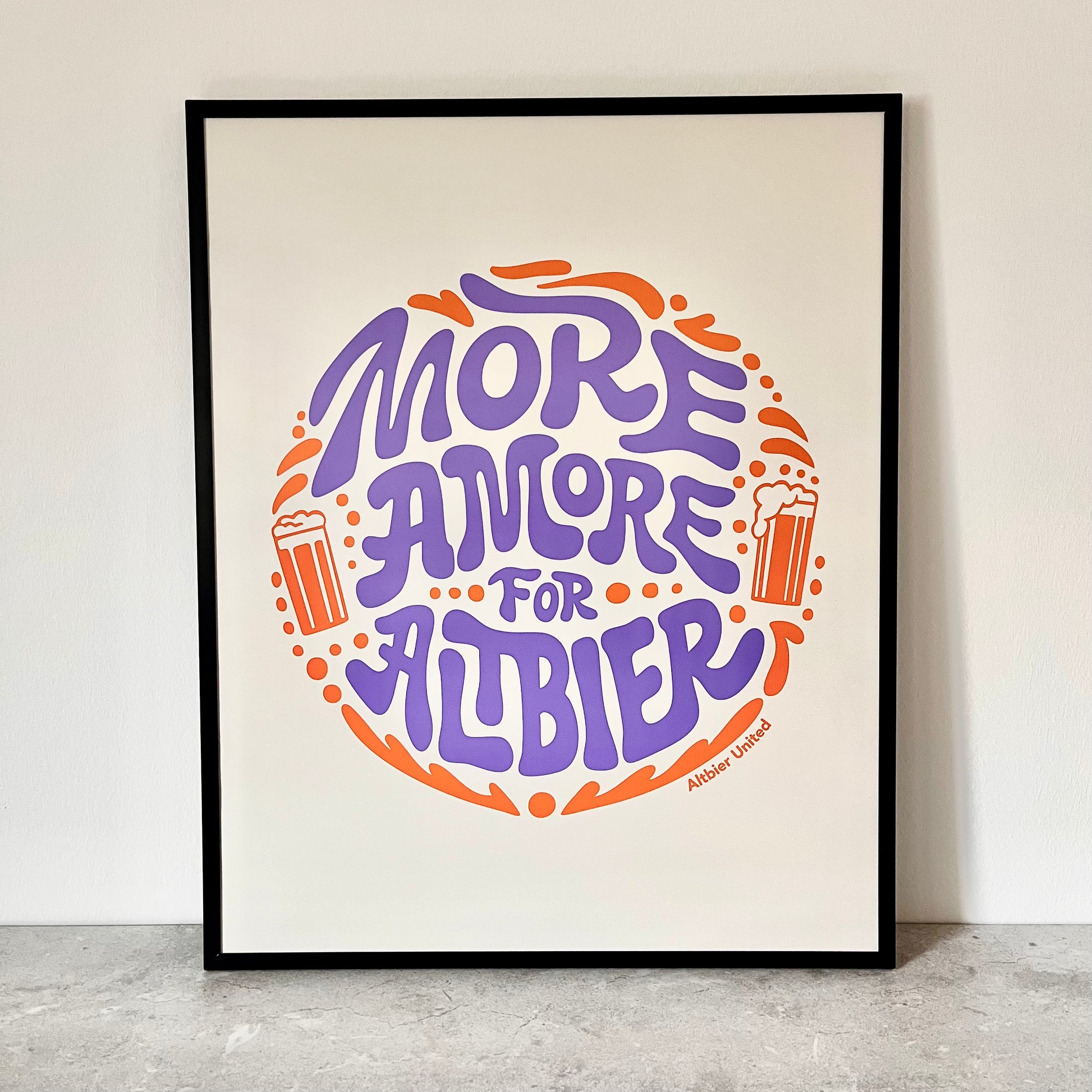 Altbier Poster; More Amore For Altbier Poster; Altbierliebe; Altbiergeschenk; Geschenk Altbier; Print; Digitaldruck